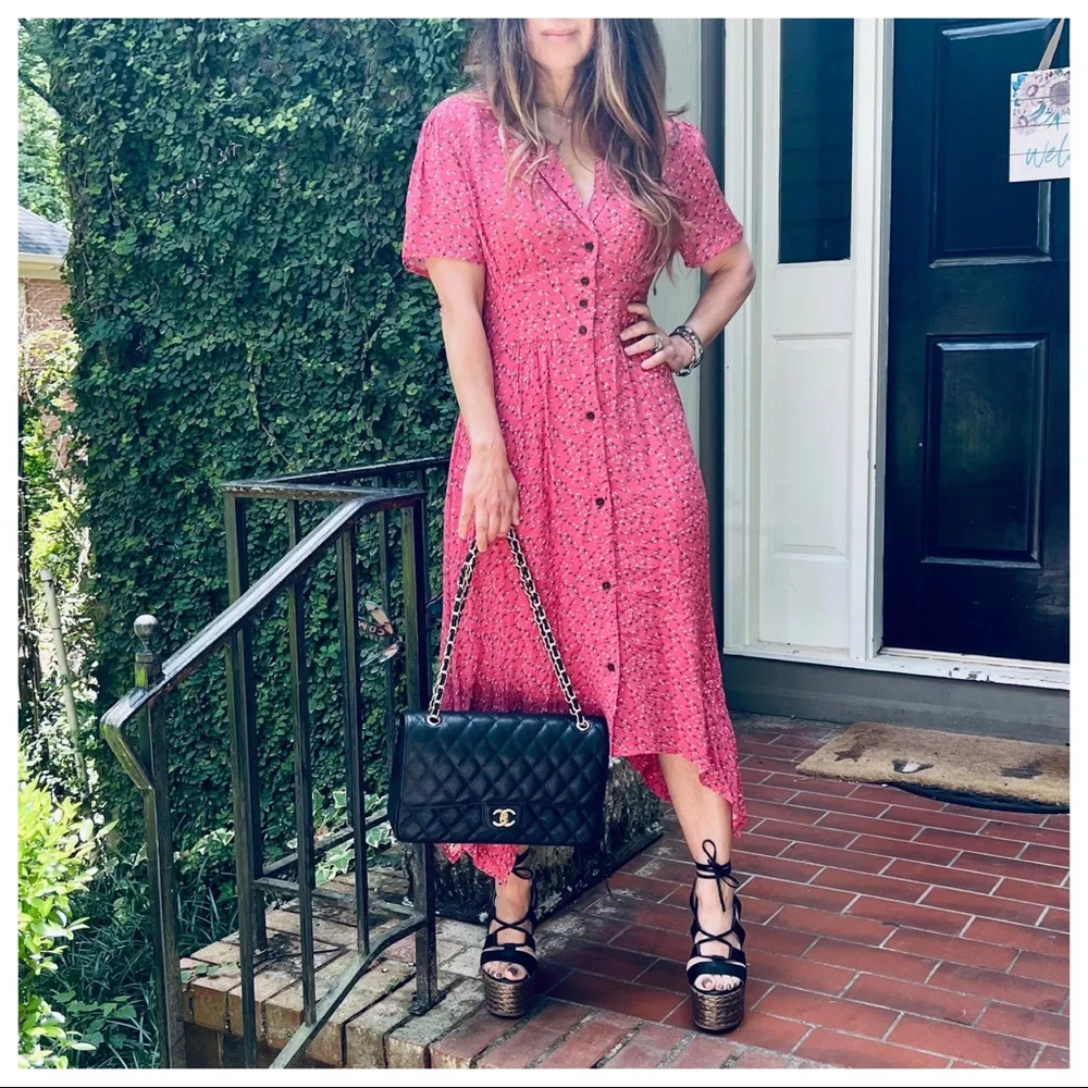 Fabulous Gisele Floral Print Shirt Midi Dress - Picture 6 of 9